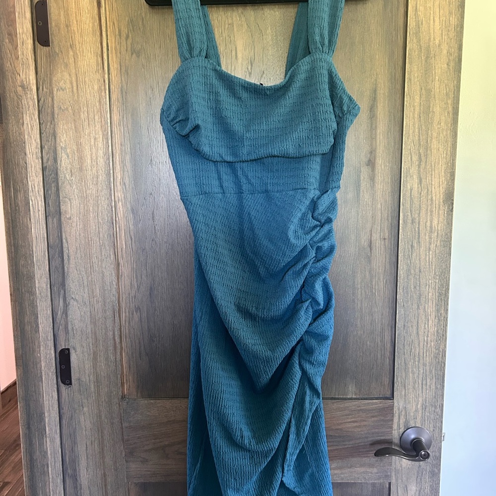 Cider Strapless Teal Dress